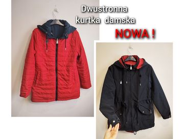 NOWA dwustronna kurtka damska parka /wiosenna jesienna / wiatrówka M/L