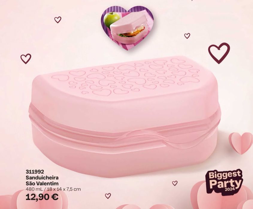 Sanduicheira São Valentim Tupperware Novo
