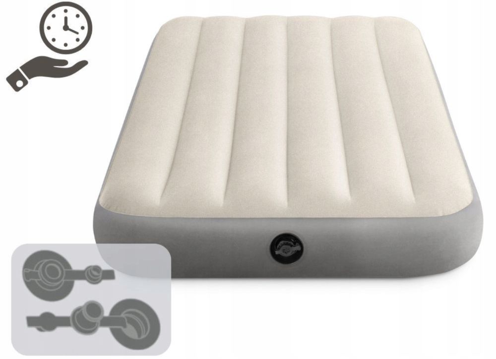 INTEX Materac Dmuchany Welurowy 191x99x25 cm Jednoosobowy Turystyczny
