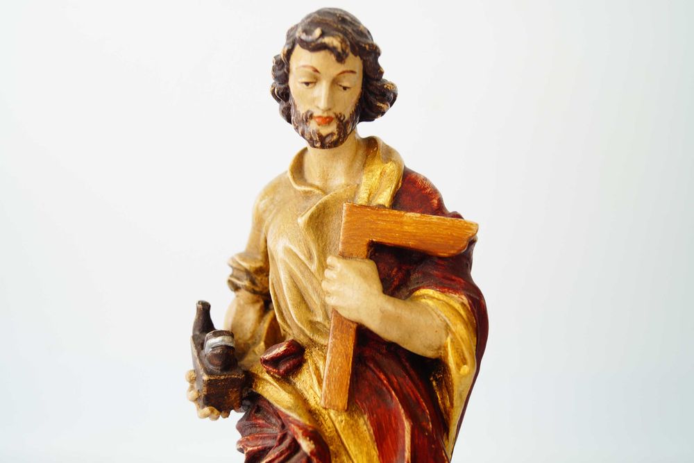 Święty Józef figura drewniana rzeźba polichromia piękna 2