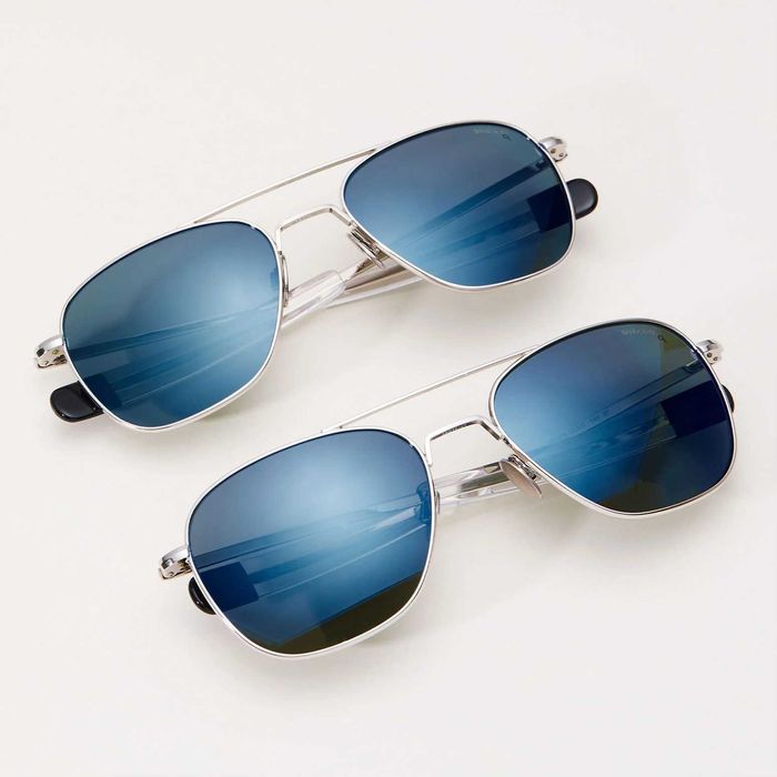 Randolph Aviator-23k White Gold & Cobalt XL (61mm) Polarized