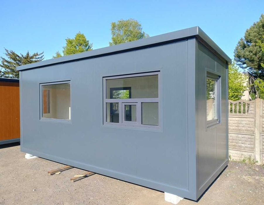 Kontener stróżówka portiernia z WC 6x2,5m Producent