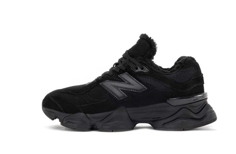 Чоловічі зимові кросівки New Balance 9060 (чорні) кроси на хутрі