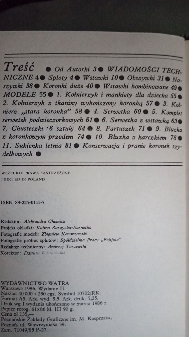 Wstawki i koronki szydełkowe - Janina Malinowska