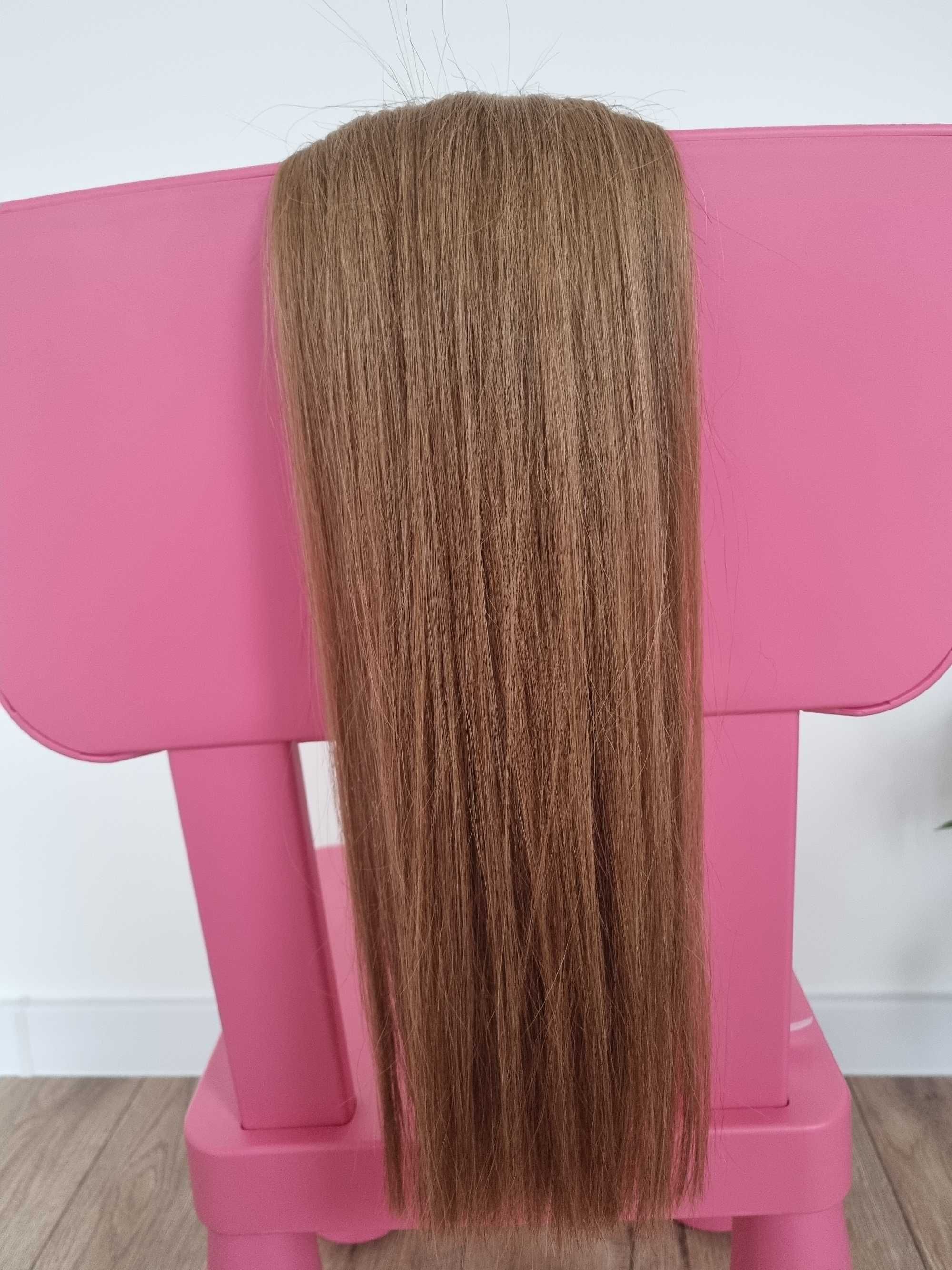 Włosy naturalne  farbowane   kitka 50 cm blond 100 gram.