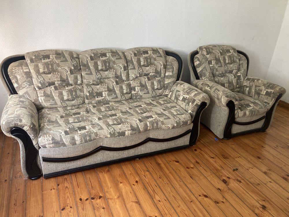 Sofa rozkladana plus fotel