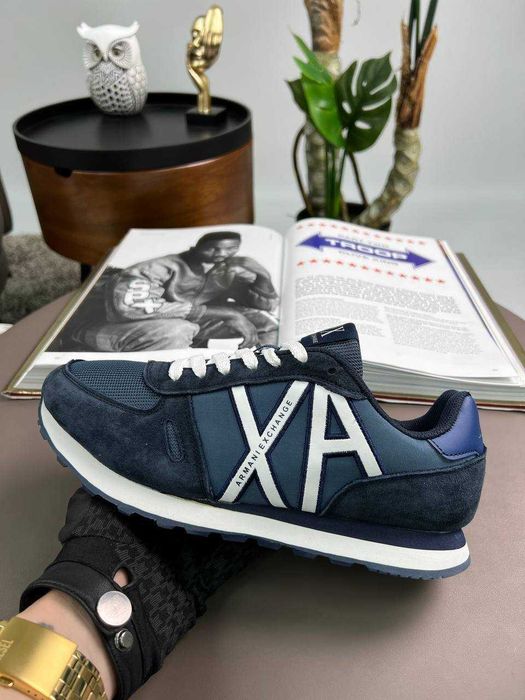 Кросівки Armani Exchange | армані | чоловічі красовки | сині | замша