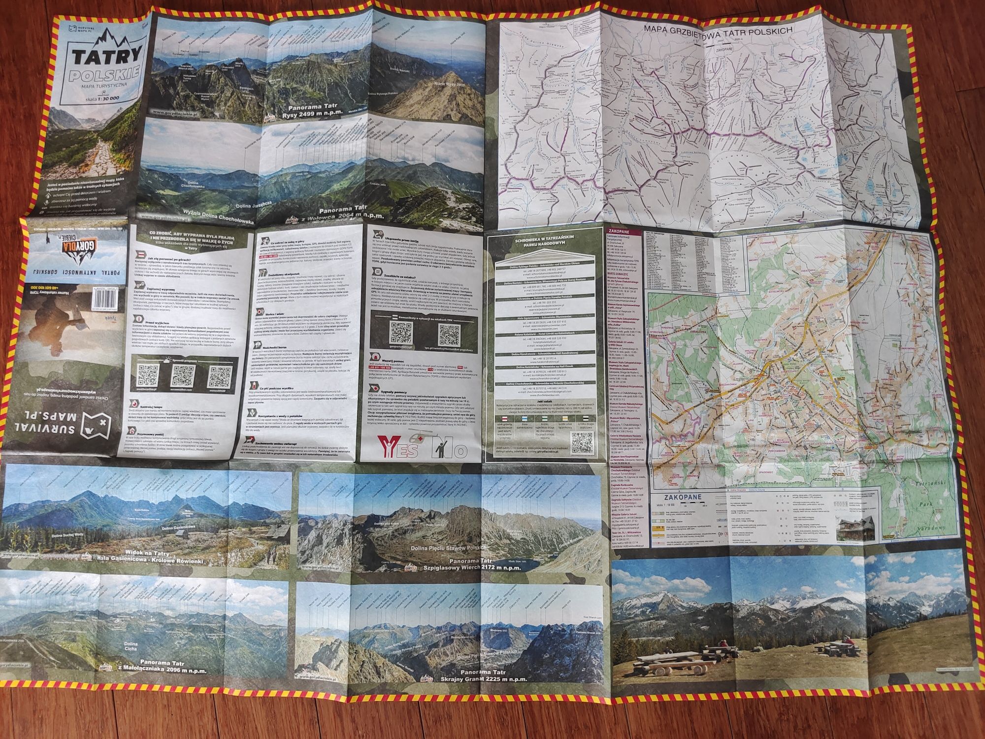 Mapa Tatry Tatr Tyvek papier syntetyczny praktycznie niezniszczalna