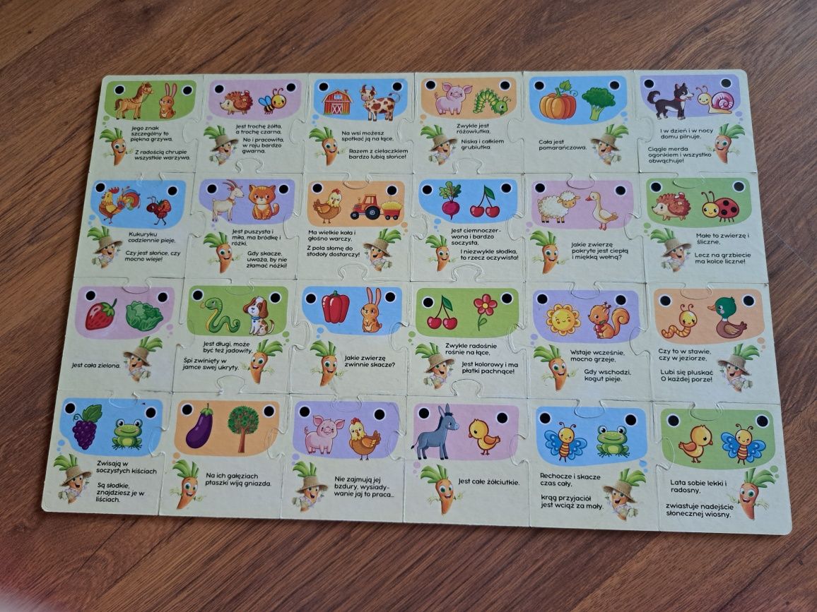 Puzzle, gra dla dzieci 3-6 Carotina jedzie na wieś