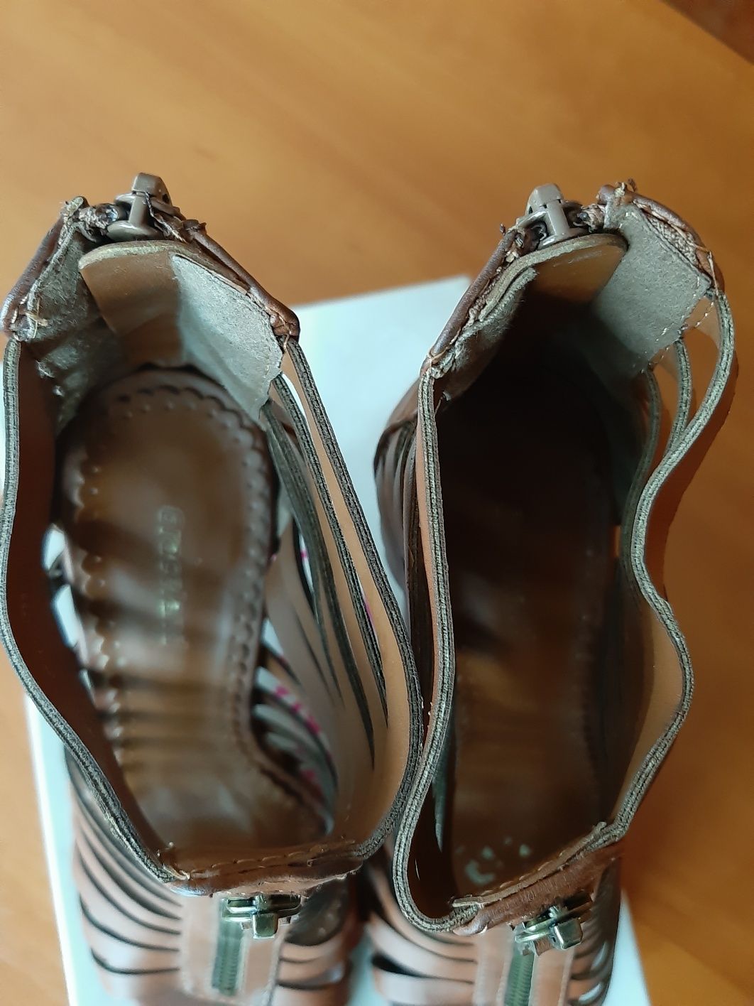 Buty sandały szpilki brązowe Graceland Deichmann r. 38