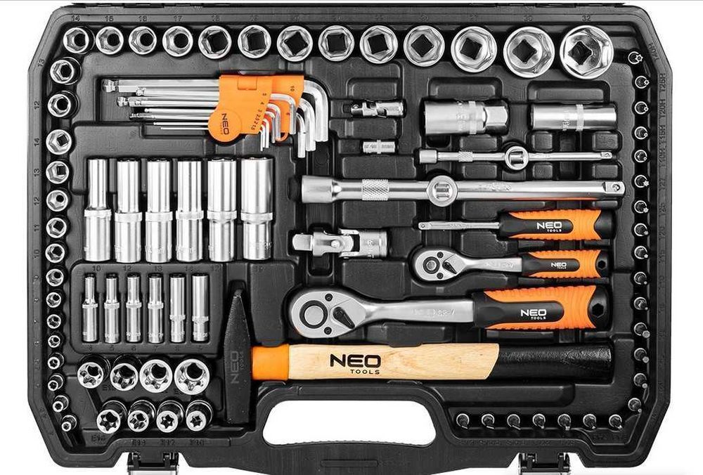 PROFESJONALNY Zestaw NARZĘDZI 122 elementów Walizka Neo Tools NOWE