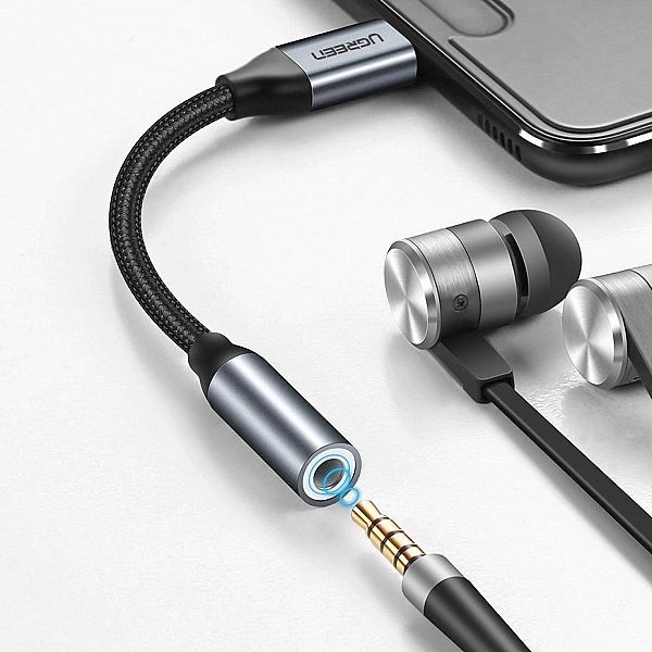 Ugreen przejściówka do słuchawek z 3,5 mm mini jack na Usb Typ C 10 cm