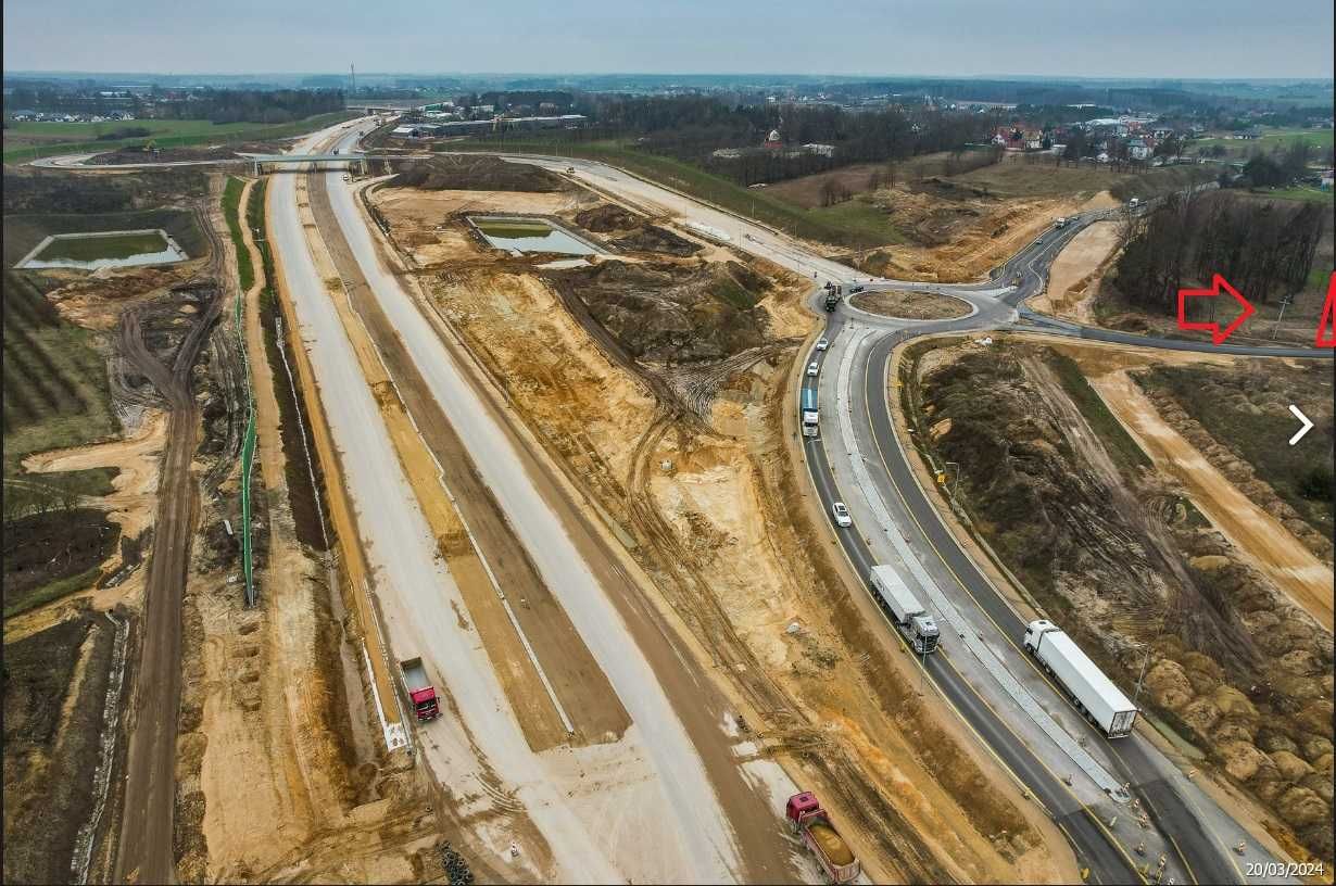 Działka przy samym zjeździe z węzła A2 Siedlce-Południe