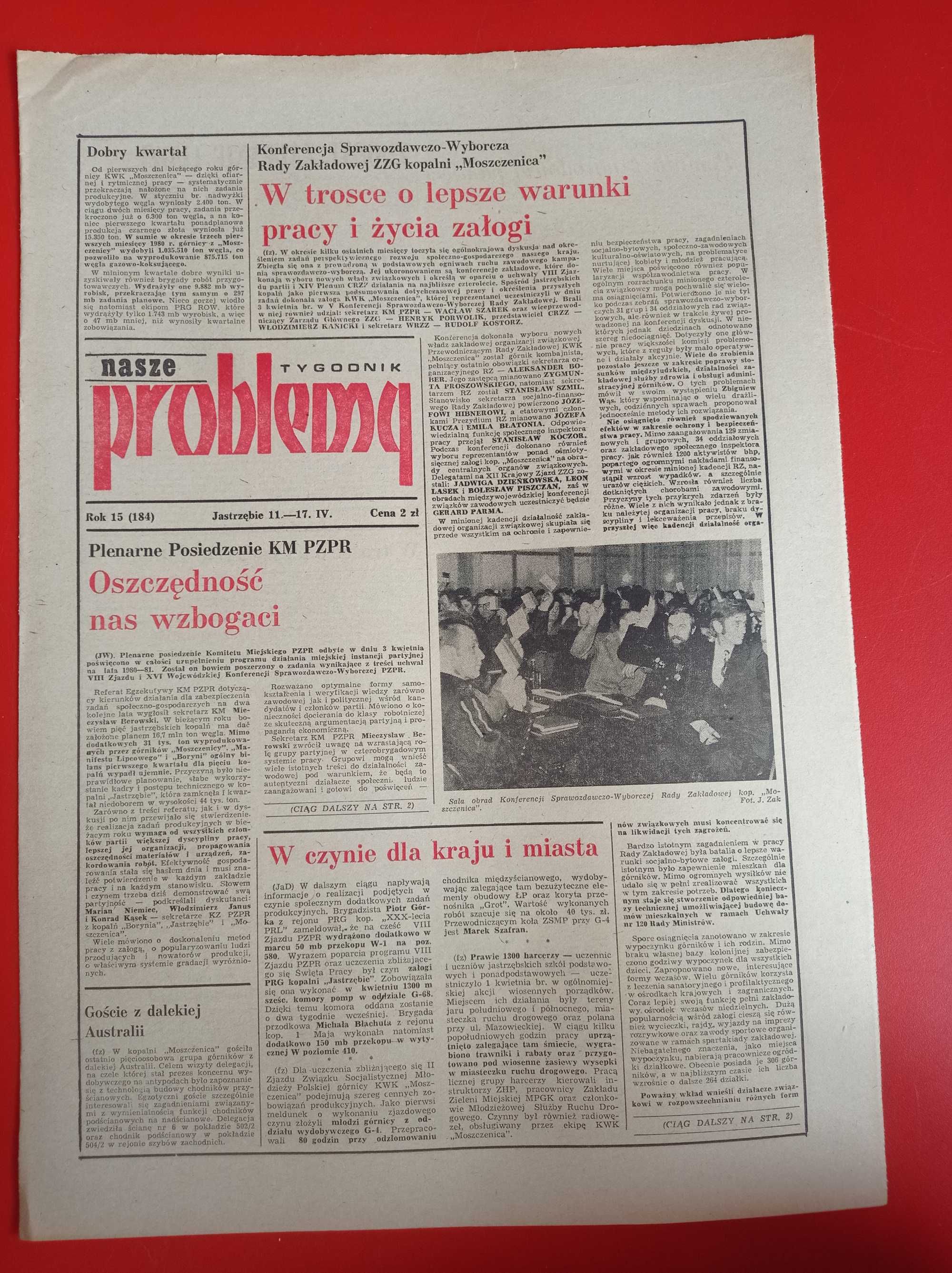 Nasze problemy, Jastrzębie, nr 15, 11-17 kwietnia 1980