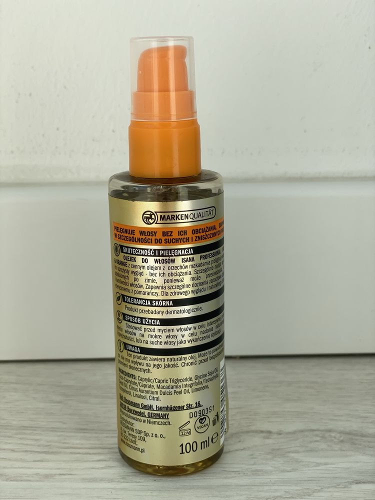 Isana olejek Macadamia & Orange z olejkiem pomarańczowym 100 ml
