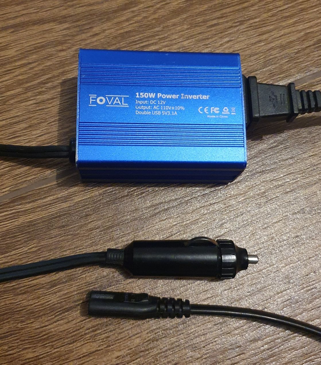 Foval 150W Інвертор для автомобіля DC 12V на 110V AC з USB  3.1A