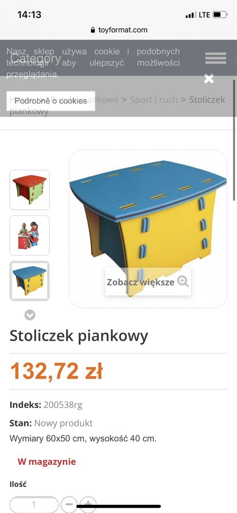 Stolik pufka i mata puzzle