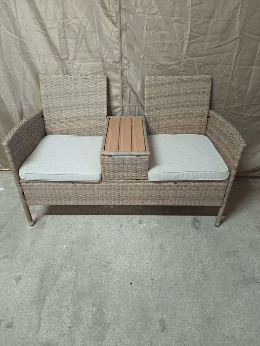 Ławka ogrodowa ze stolikiem! Meble balkonowe, tarasowe, Sofa + stolik