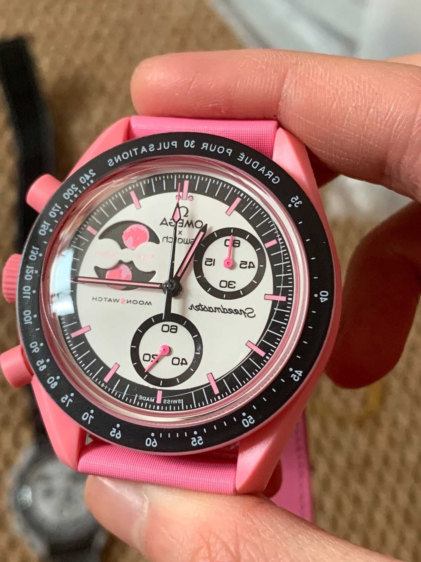 Omega x Swatch Pink Moon SO33P100 - zegarek dobry stan