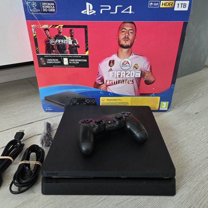 PS4 SLIM 1TB GWARANCJA pełny zestaw z pudełkiem konsola Wrocław ps 4