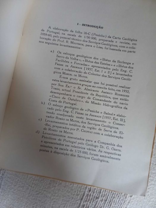 carta geológica de Peniche anos 60
