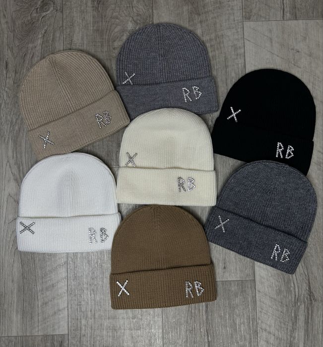 шапка Ruslan Baginskiy чорна, біла, молочна, сіра, шапка жіноча