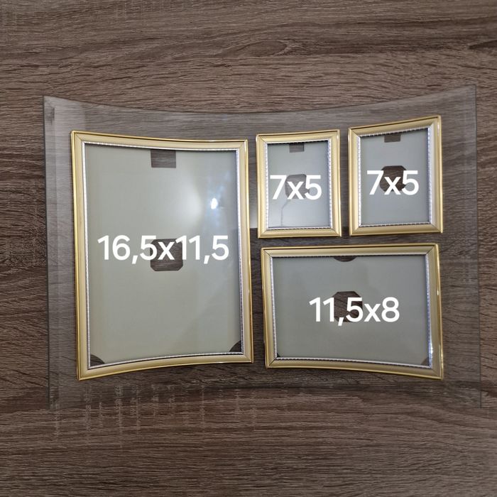 Komplet Ramki na Zdjęcia pół okrągłe Profilowane szklane