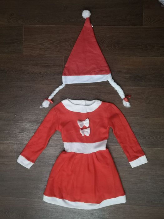 Карнавал костюм новорічна сукня місіс Клаус 3 4 роки Снігуронька 98