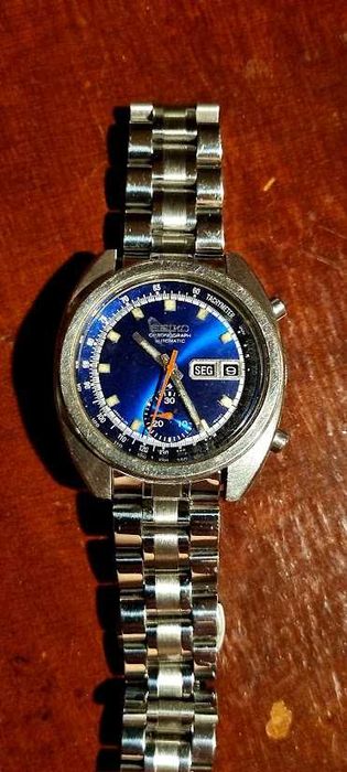 Seiko Relógio Cronógrafo "BRUCE LEE" Deep Blue dos anos 70