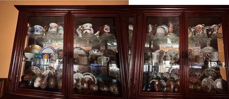 Chávenas de chá em porcelana