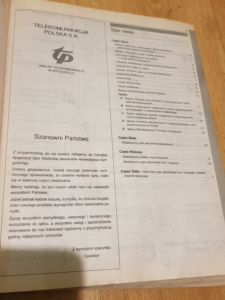 Spis Telefonów Województwa Bydgoskiego 1996 TP Książka Telefoniczna