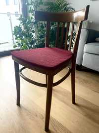 Drewniane krzesło tapicerowane lata 60! Vintage