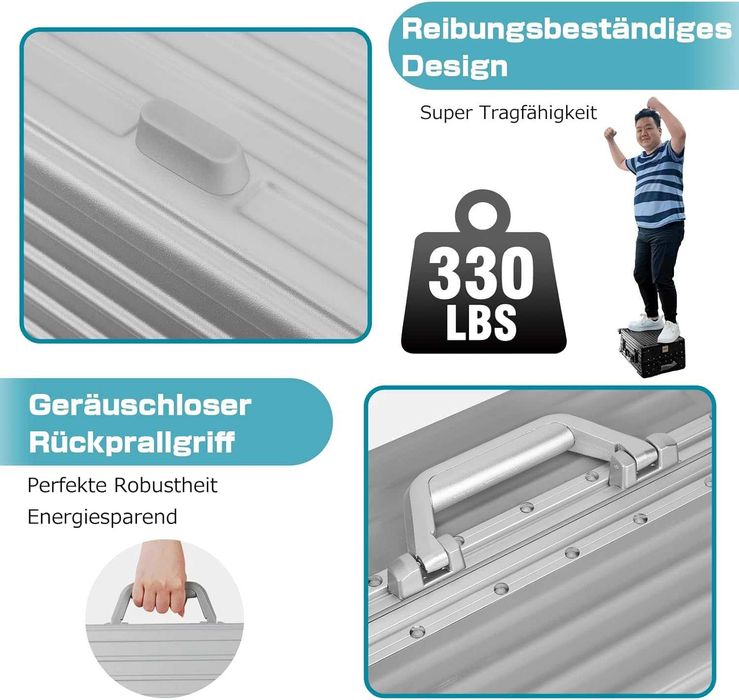 Aluminiowa rama ABS walizka kabinowa 20'' porządna srebrna