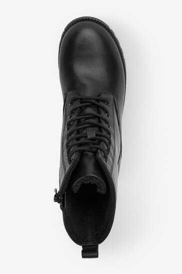 Черные кожаные ботинки  премиум-класса от Next . Размер 38(24,5см)