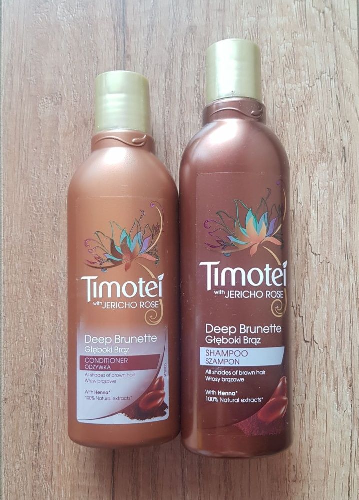 Timotei Deep Brunette szampon + odżywka do włosów głęboki brąz zestaw