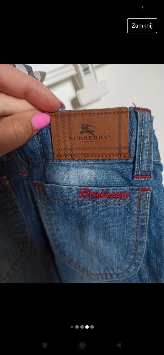 Burberry zestaw jeans koszula 4 latka