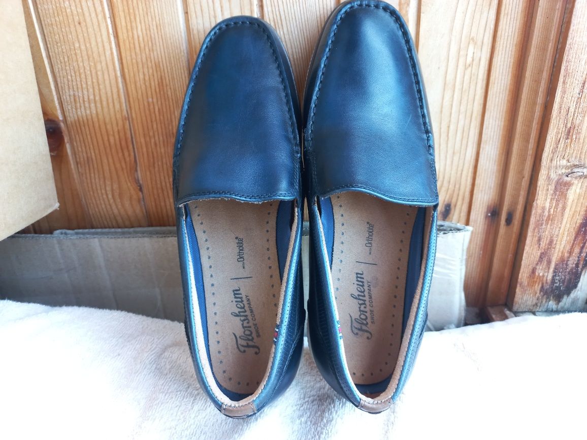 Лоферы Florsheim (USA) Atlantic Venetian Navy Loafers +Подарок