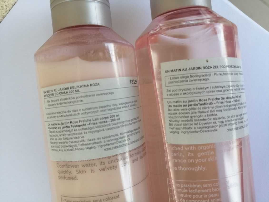 Zestaw Yves Rocher Fresh Rose mleczko 200ml. i żel 200m delikatna róża