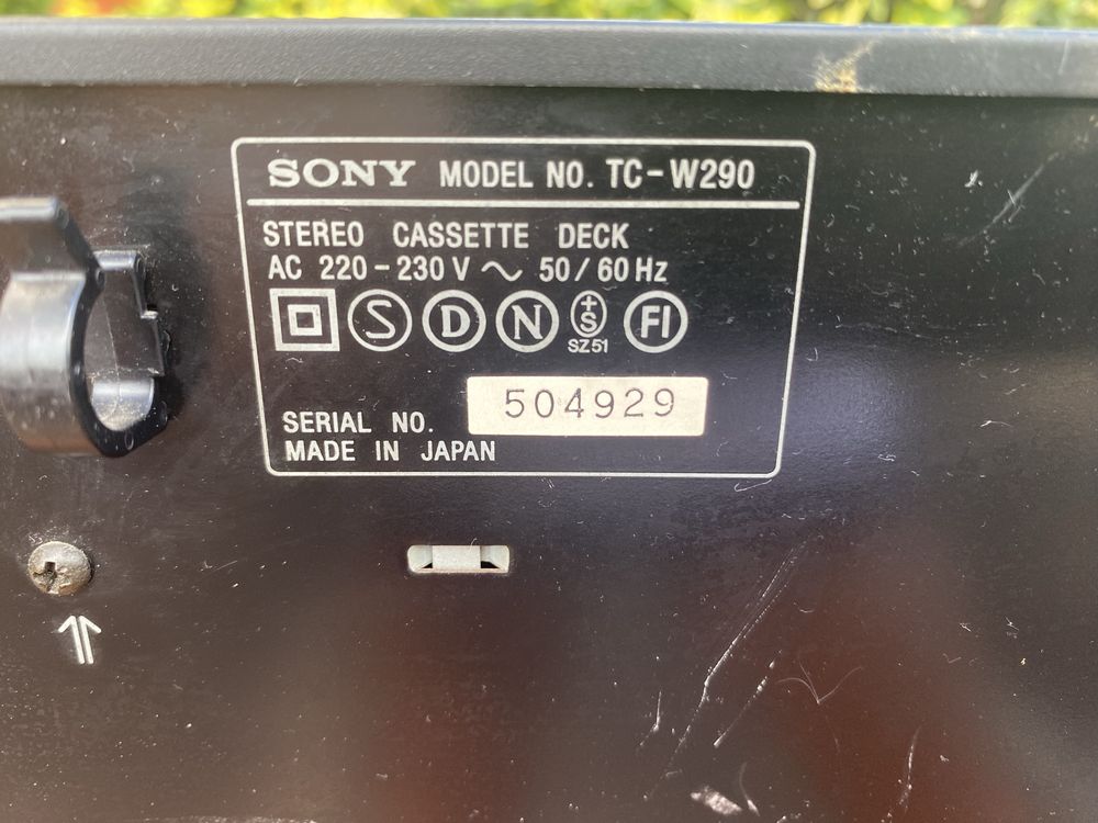 Magnetofon deck TC W290 Sony