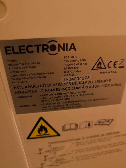 AR CONDICIONADO PORTÁTIL ELECTRONIA EPAC7096 SLIM