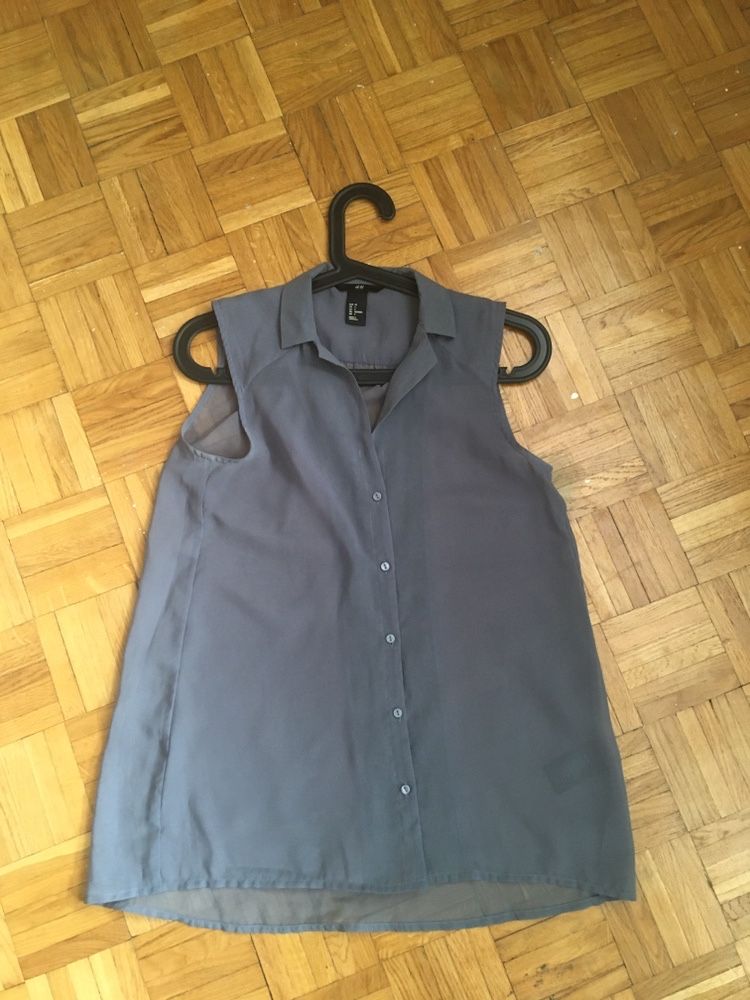 Prześwitujący Niebieski Top H&M