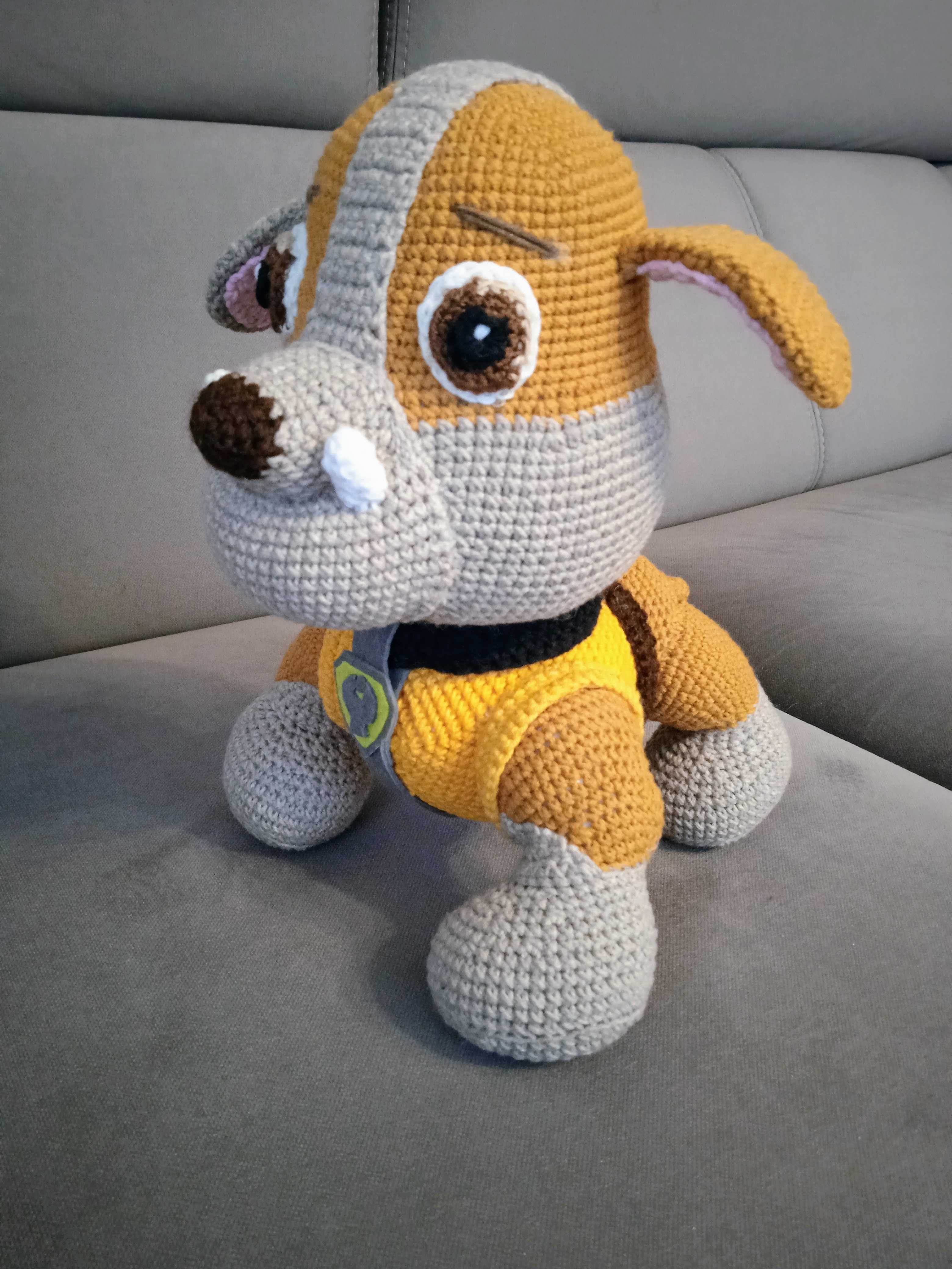 Rubble, Psi Patrol, maskotka na szydełku, amigurumi