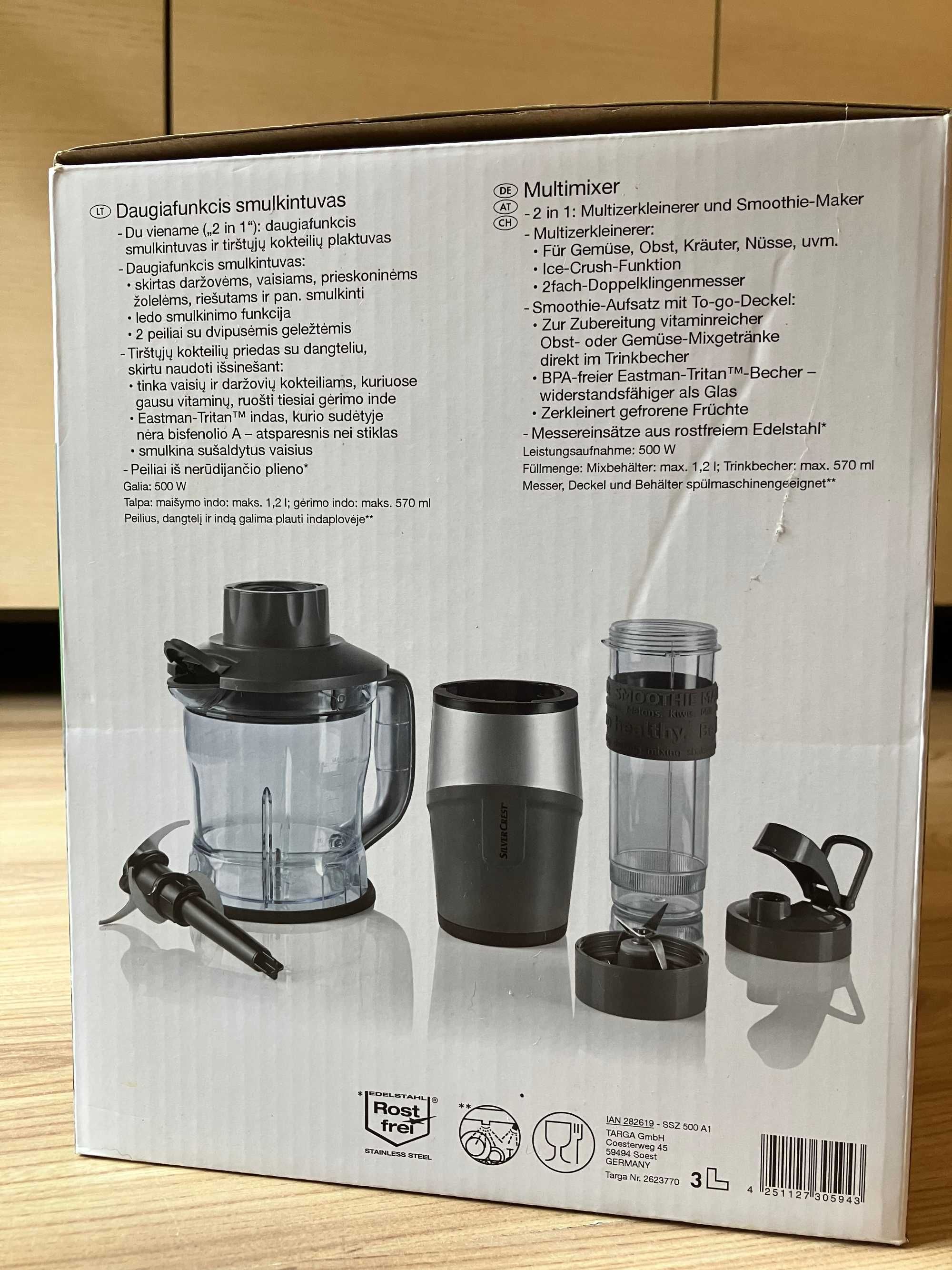 Multi blender Silvercrest z Lidla MIKSER DO SMOOTHIE 2W1