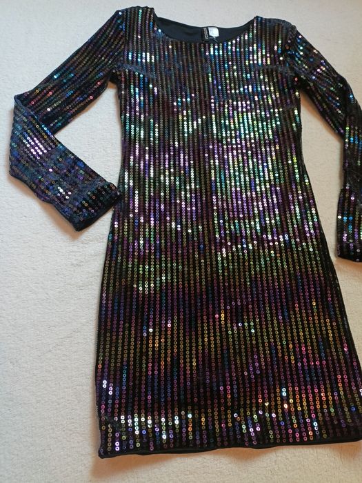 Cekinowa sukienka H&M Xs