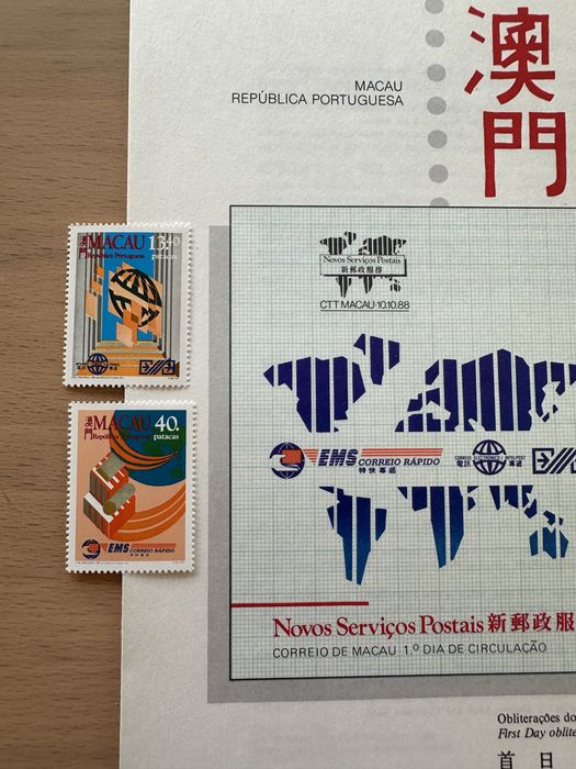 Selos de Macau 1988- Novos Serviços Postais