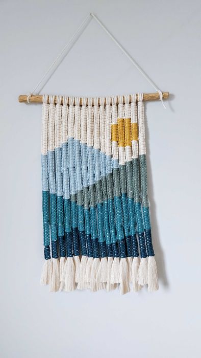 Obraz, makrama, góry