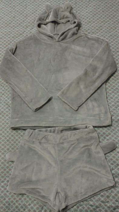 Плюшева піжамка сіра