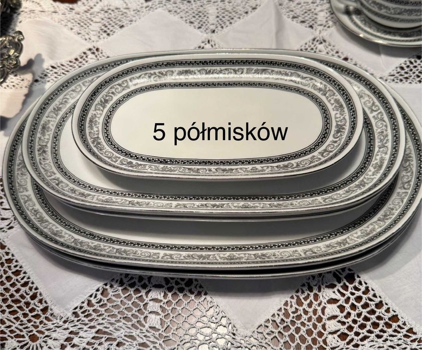 Bardzo duży serwis porcelanowy obiadowo-śniadaniowy