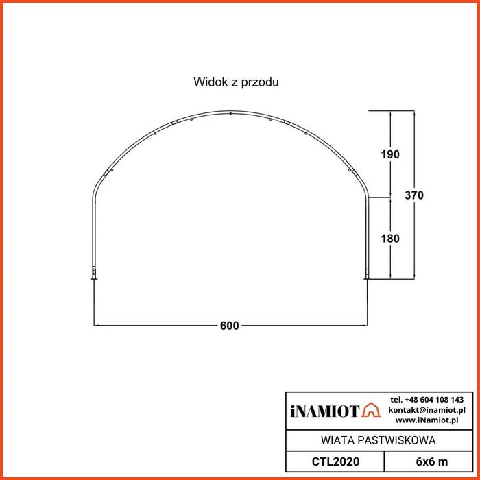 NOWA Wiata pastwiskowa dla zwierząt 6x6m, Ocynk, plandeka PVC