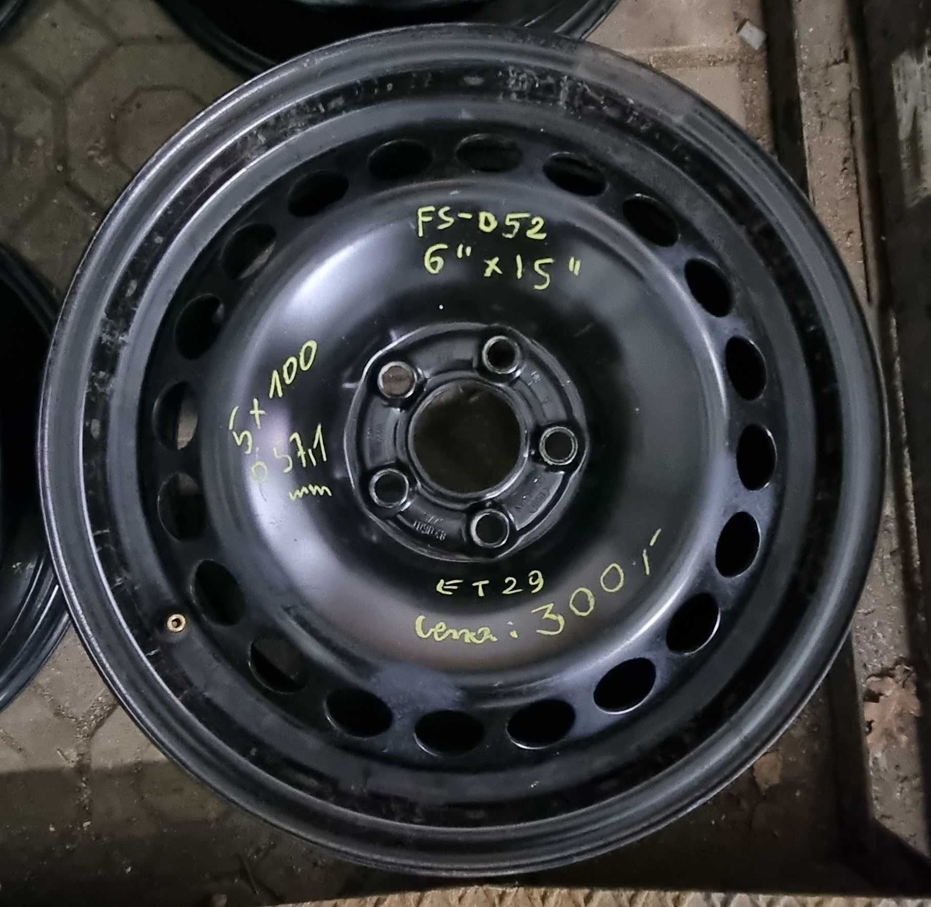 Felgi Stalowe 15" 5x100 VW Polo Audi A1 Skoda Fabia